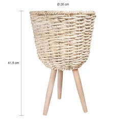 QUVIO Bloempot geweven op driepoot - S Online