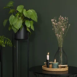 QUVIO Dienblad met handvaten rond - 28 cm - Rotan Best