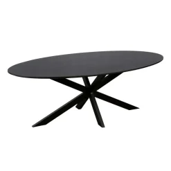 QUVIO Eettafel Sofia – Ovaal – 220x100 cm – Kruispoot – Zwart Discount