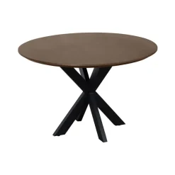 QUVIO Eettafel Sofia – Rond – Ø130 – Kruispoot – Bruin Outlet