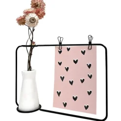 QUVIO Fotoframe met vaasje - Zwart en wit Sale