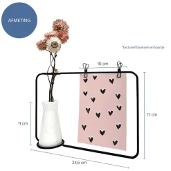 QUVIO Fotoframe met vaasje - Zwart en wit Sale