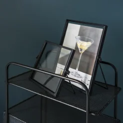 QUVIO Fotolijst staand staal 15 x 15cm - Zwart New