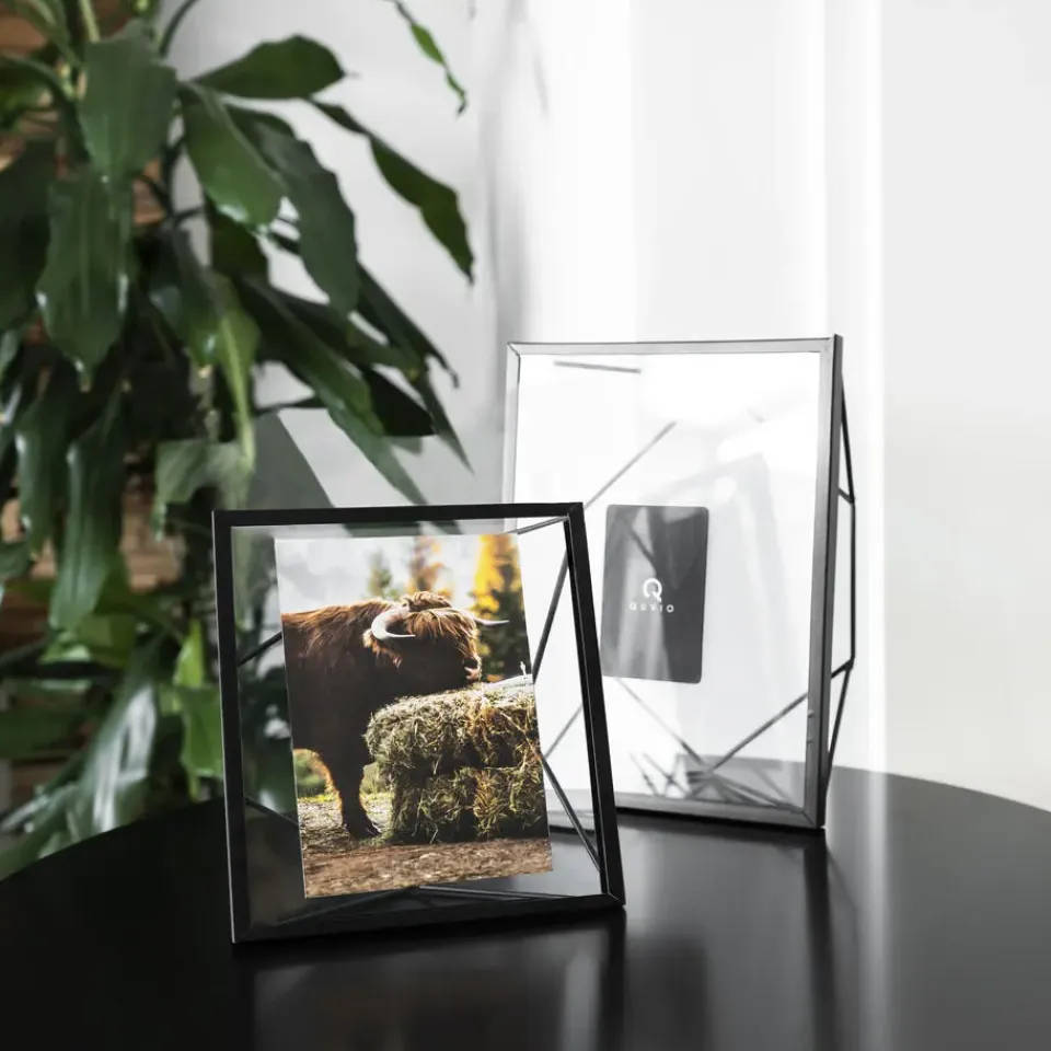 QUVIO Fotolijstje hexagon staal 15 x 15cm - Zwart Hot