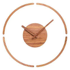 QUVIO Grote wandklok – 35cm – Hout – Plexiglas - Donkerbruin New