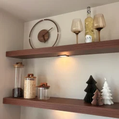 QUVIO Grote wandklok – 35cm – Hout – Plexiglas - Donkerbruin New