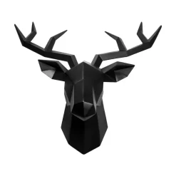 QUVIO Hert muurdecoratie - Zwart Hot