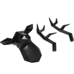 QUVIO Hert muurdecoratie - Zwart Hot