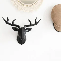 QUVIO Hert muurdecoratie - Zwart Hot