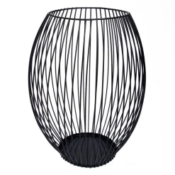 QUVIO Kaarsenhouder met frame - 24 cm - Rond - Metaal - Zwart Best