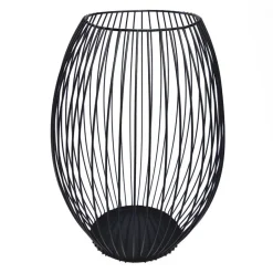 QUVIO Kaarsenhouder met frame - 24 cm - Rond - Metaal - Zwart Best