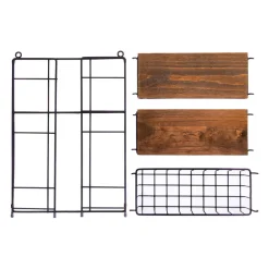 QUVIO Keukenrek wand staal en hout - Zwart en bruin Clearance