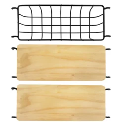 QUVIO Keukenrek wand staal en hout - Zwart en bruin Clearance