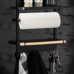 QUVIO Keukenrekje metaal met magneet - Zwart New