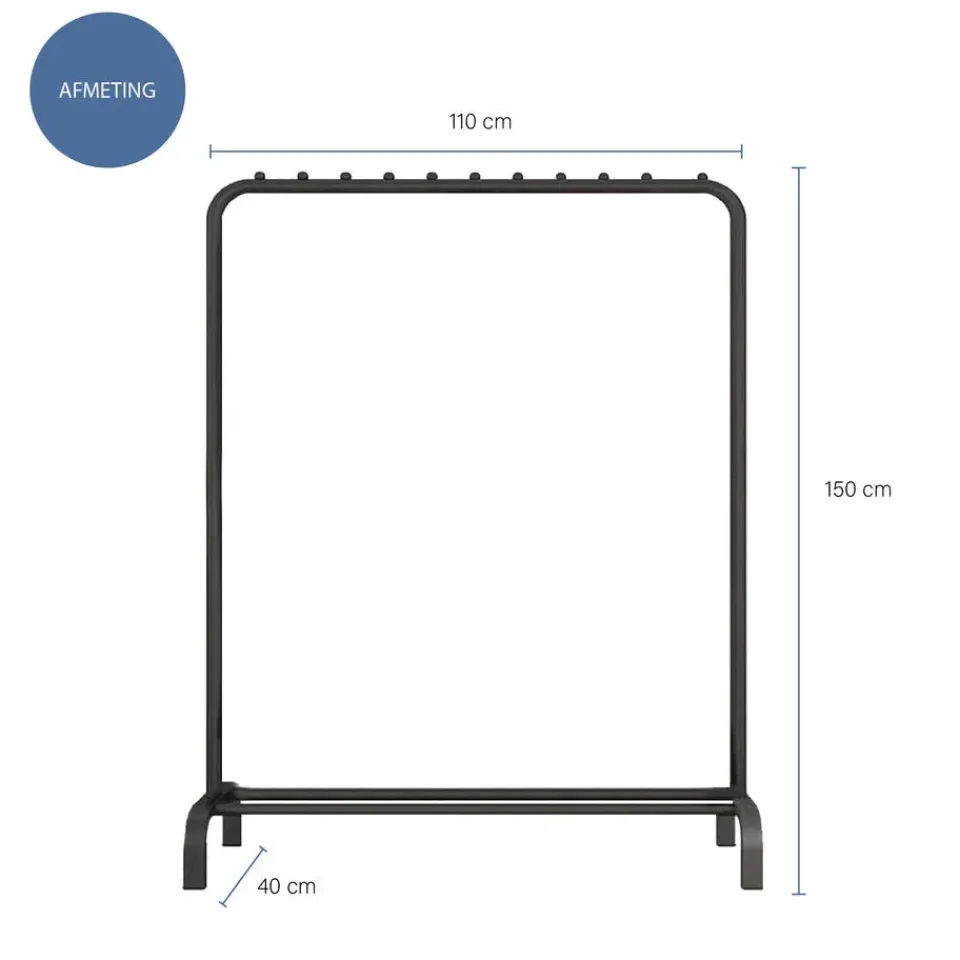 QUVIO Kledingrek met schoenen opbergruimte zwart Best