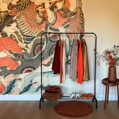 QUVIO Kledingrek met schoenen opbergruimte zwart Best