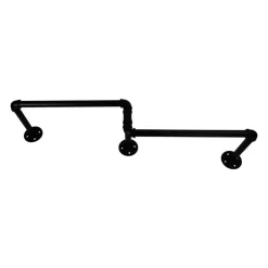 QUVIO Kledingrek wandmontage industrieel - Metaal - Zwart Clearance