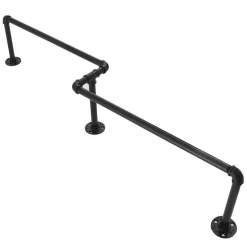 QUVIO Kledingrek wandmontage industrieel - Metaal - Zwart Clearance