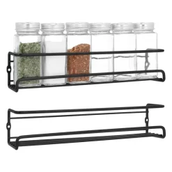 QUVIO Kruiden plank set van 2 - Metaal - Zwart Hot