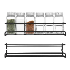 QUVIO Kruiden plank set van 2 - Metaal - Zwart Hot