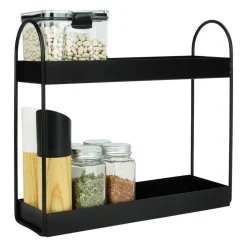 QUVIO Kruidenrek - 2 Laags - Metaal - Zwart Clearance