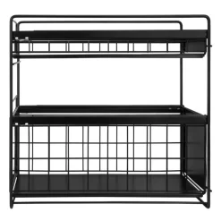 QUVIO Kruidenrek metaal met 2 lades - Zwart Sale