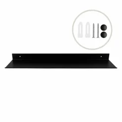 QUVIO Metalen muur plank - Zwart - 60 cm Clearance