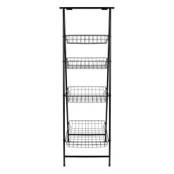 QUVIO Opbergrek met 4 bakken - Metaal - Zwart Online