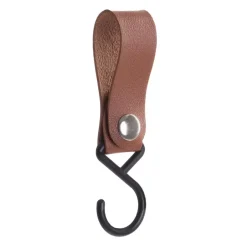 QUVIO ophanghaak met leren bandje - Bruin Online