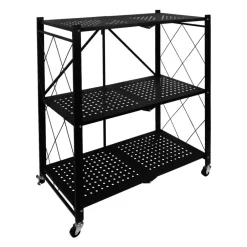 QUVIO Opvouwbaar keukenkastje metaal - Zwart Best