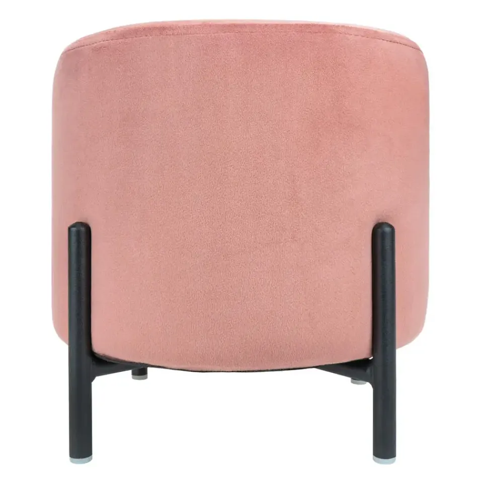 QUVIO Poef met vier metalen poten - Velvet - Vintage roze Online