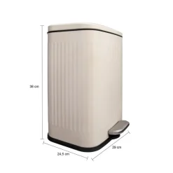 QUVIO Prullenbak 13 L - Rechthoekig afgerond - Metaal - Beige Online