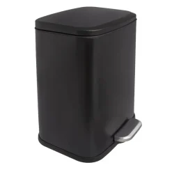 QUVIO Prullenbak 13 L - Rechthoekig afgerond - Metaal - Zwart Clearance