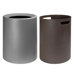 QUVIO Prullenbak plastic met binnenemmer - 12 L - Donker grijs Sale