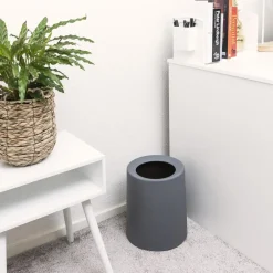 QUVIO Prullenbak plastic met binnenemmer - 12 L - Donker grijs Sale