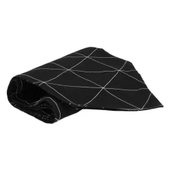 QUVIO Tafelloper - 200 x 30 cm - Grafische print - Katoen & Linnen - Zwart Sale