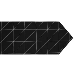 QUVIO Tafelloper - 200 x 30 cm - Grafische print - Katoen & Linnen - Zwart Sale