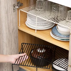 QUVIO Uitschuifbaar keukenkast organizer - Metaal - Zwart Sale