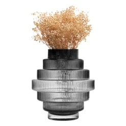 QUVIO Vaas - Glas - Grijs - Maat L Discount