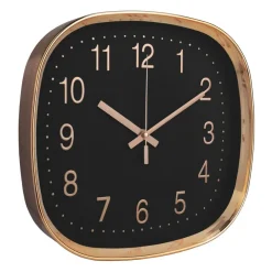 QUVIO Wandklok - 30 cm - Roségoud en zwart