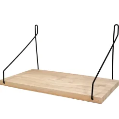 QUVIO Wandrekje van hout en staal - Bruin en zwart Best
