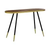 Beliani RAMONA - Sidetable - Donkerbruin/Goud - Hout Clearance