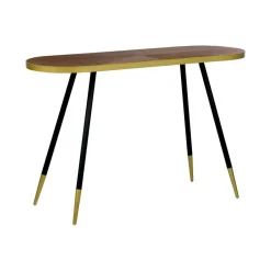 Beliani RAMONA - Sidetable - Donkerbruin/Goud - Hout Clearance