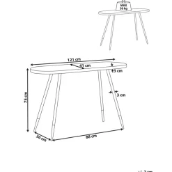 Beliani RAMONA - Sidetable - Donkerbruin/Goud - Hout Clearance