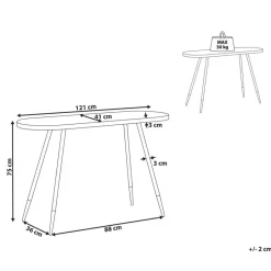 Beliani RAMONA - Sidetable - Donkerbruin/Goud - Hout Clearance