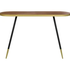 Beliani RAMONA - Sidetable - Donkerbruin/Goud - Hout Clearance
