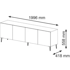 Homlando Ravenna B TV-meubel 200 4D gefreesd MDF folie mat Online