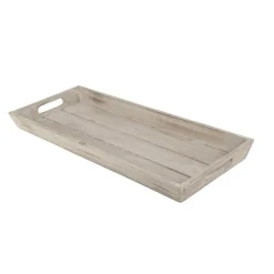 Merkloos Rechthoekig houten dienblad/kaarsenbord - bruin - 48 x 20 cm New