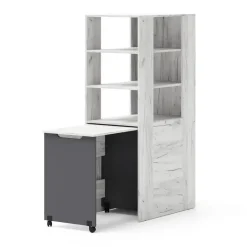 Homlando Rek met bureau Samoa-Fuji 165cm craft wit / grafiet Clearance