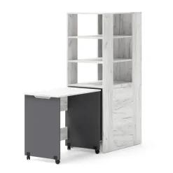 Homlando Rek met bureau Samoa-Fuji 165cm craft wit / grafiet Clearance